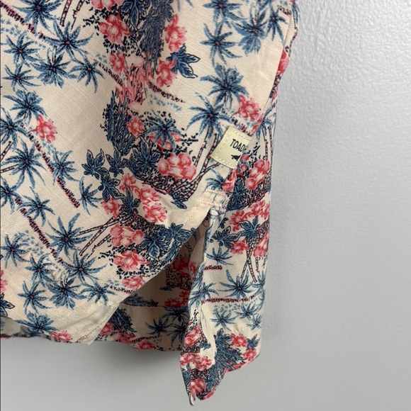 Toad & Co Hillrose SS 100% Tencel Pink and Blue Short Sleeve Shirt Size Large - Picture 7 of 12